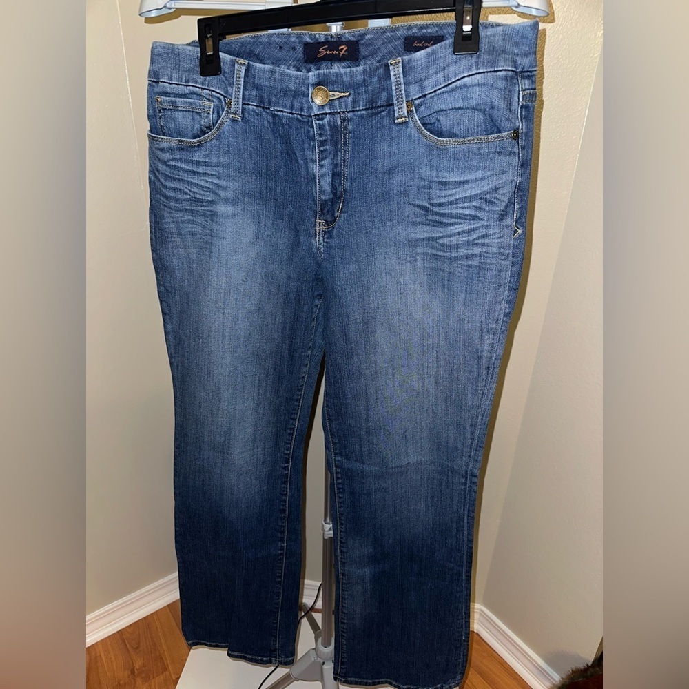 Seven7 Women's Bootcut Leg Blue Jeans